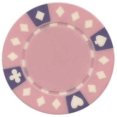 11.5 Gram Abs Diamond Suited Tri Color Pink Poker Chips - Blank