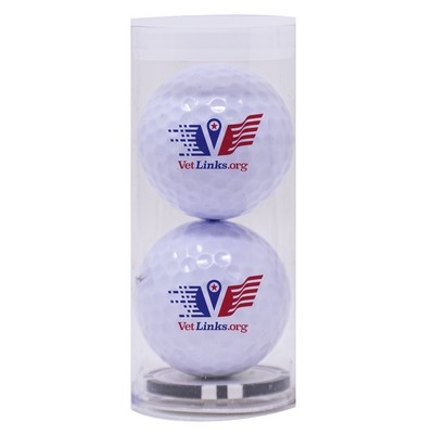 Golf Ball Tube with Poker Chip Ball Marker